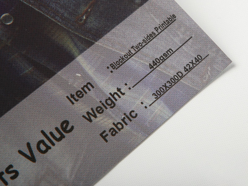 440gsm Çift taraflı yazdırılabilir karartma PVC Tavan Filmi